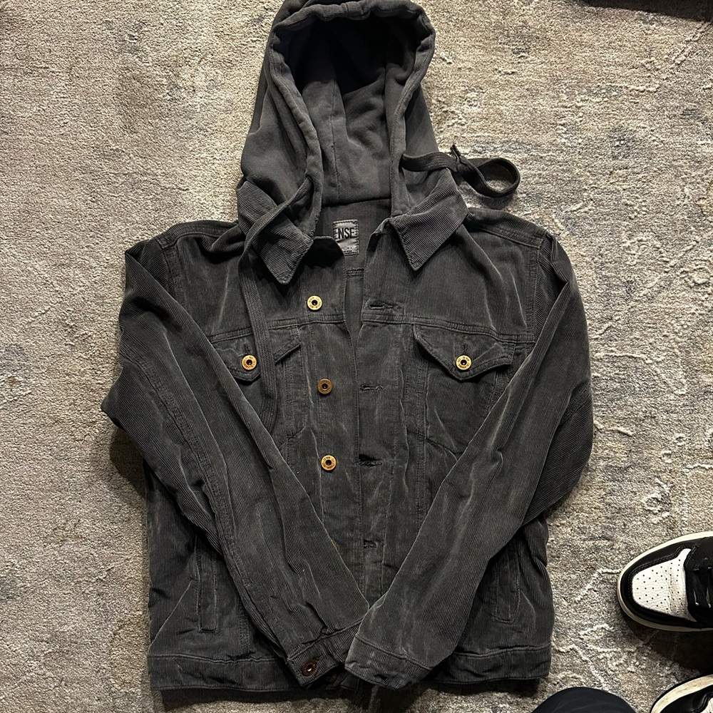 NSF Denim Jacket - Grey With Hood Size Small